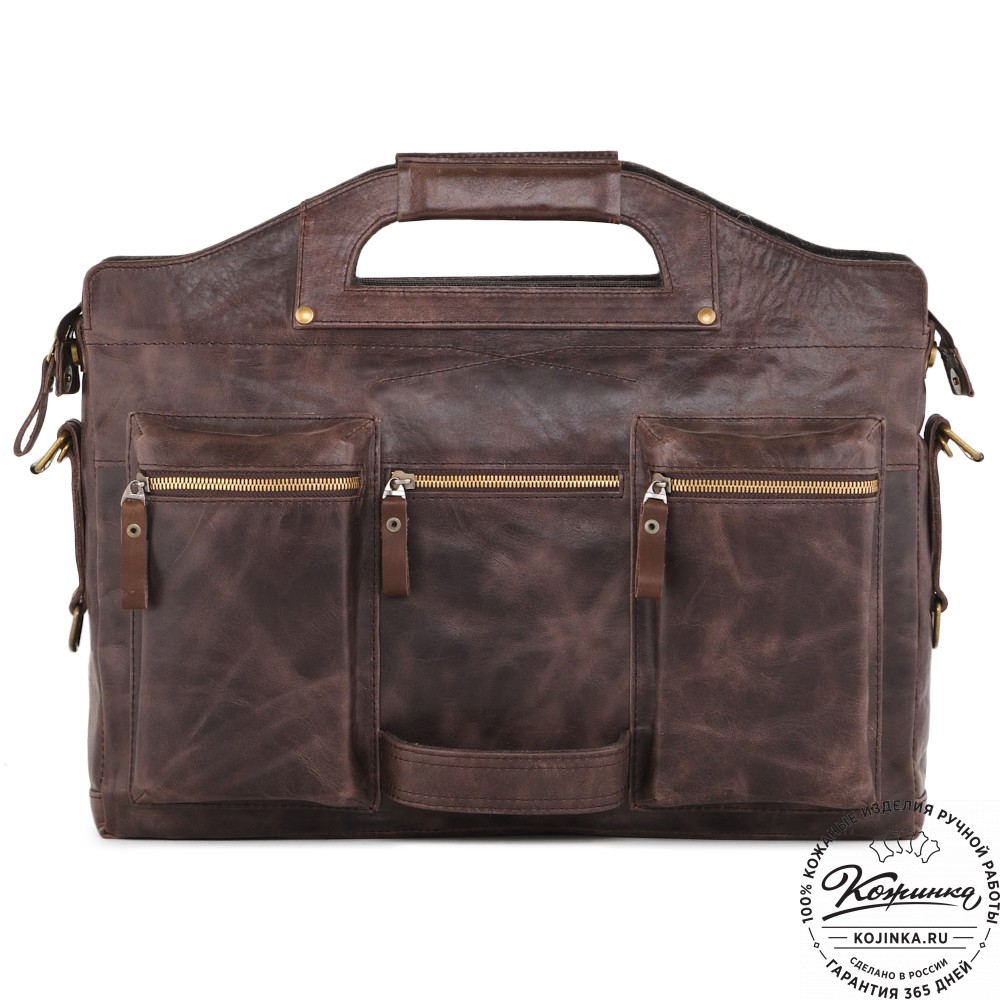  Универсальный кожаный портфель "Диего" (темно-коричневый антик) 